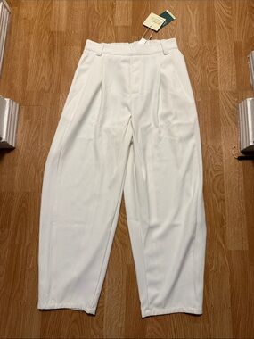 HALARA White Wide-Leg High-Waist Trousers